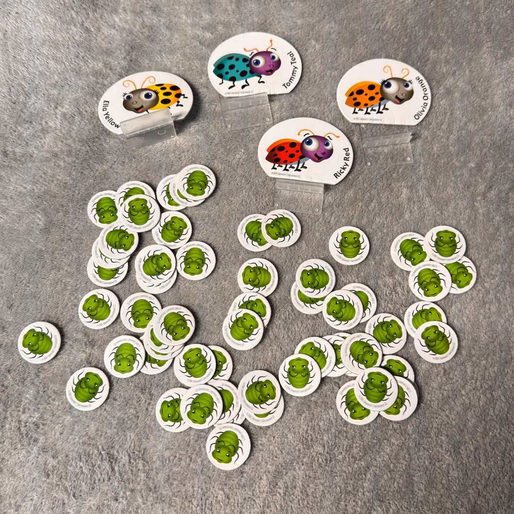 The Ladybug Game by Zobmondo 2004 Replacement Pcs 4 Movers w/Stands & 61 Tokens